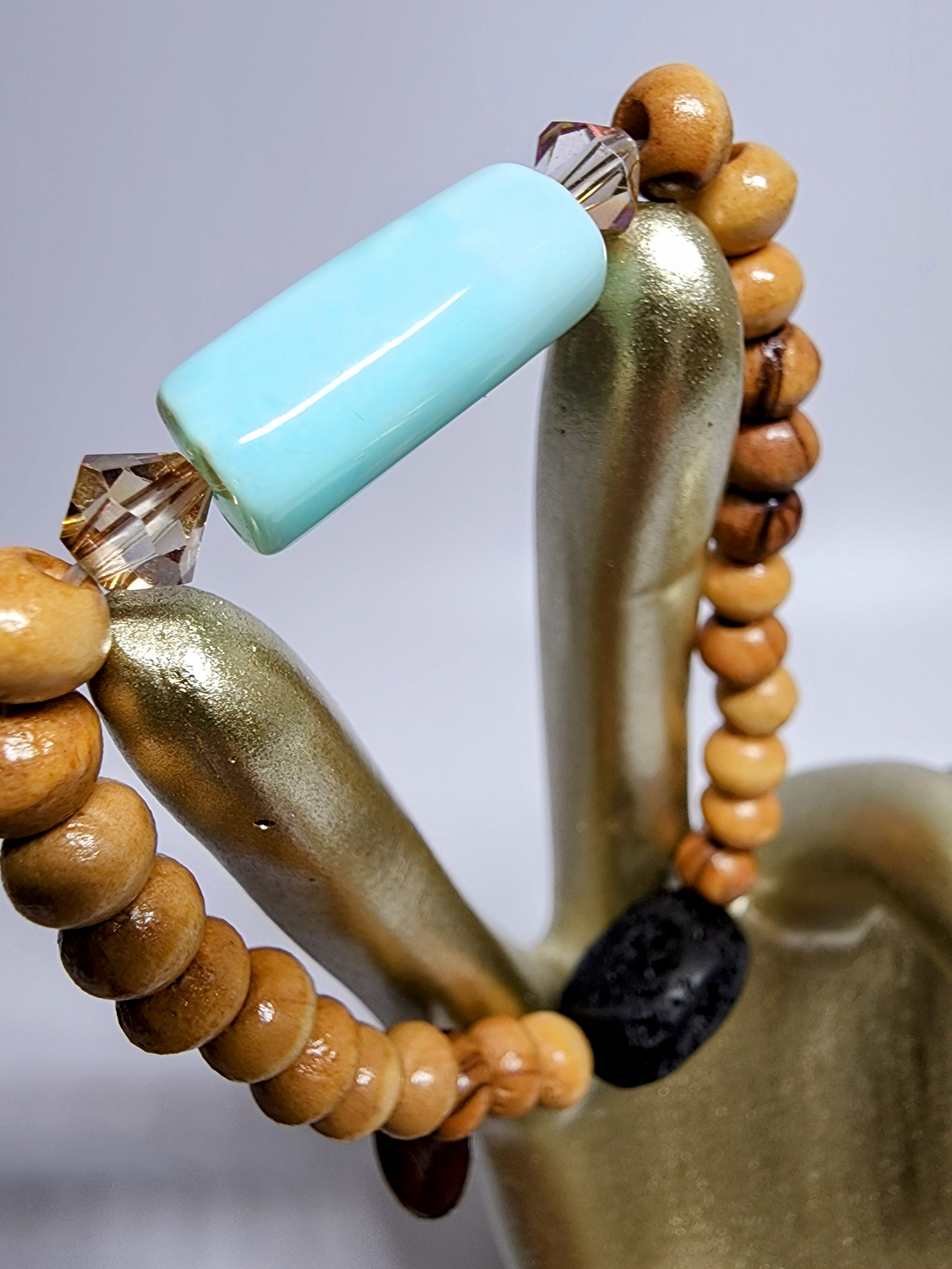 Unisex Leather and African outlets Bone bracelet by Eran McManemy